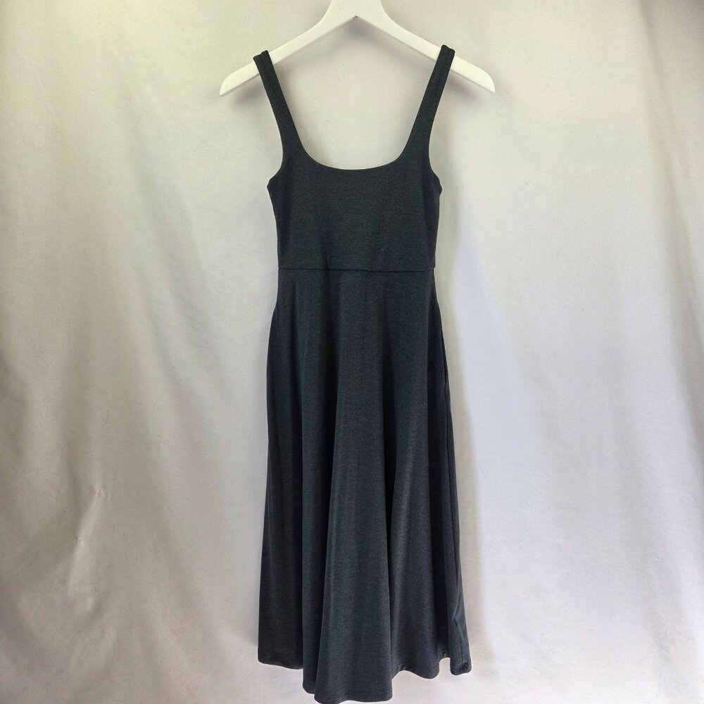 Quince Flowknit Breeze Fit & Flare Dress Heather Green XS